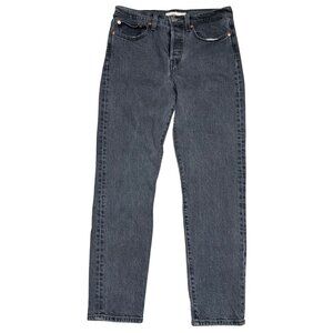 Levis Wedgie High Waisted Black Gray Wash Button Fly Denim Jeans Size 27